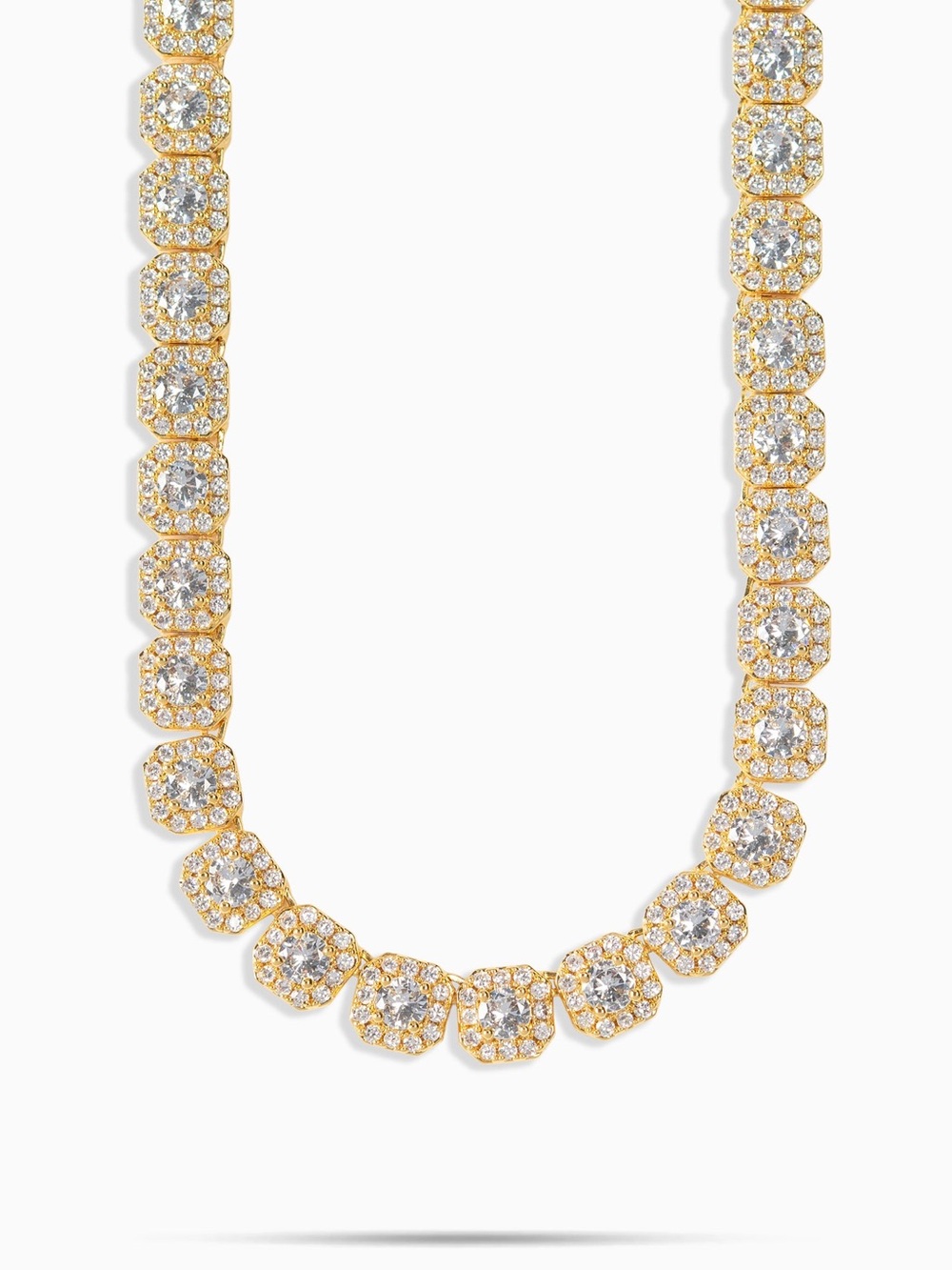 Cluster “Diamond” Tennis Chain Gold 22’